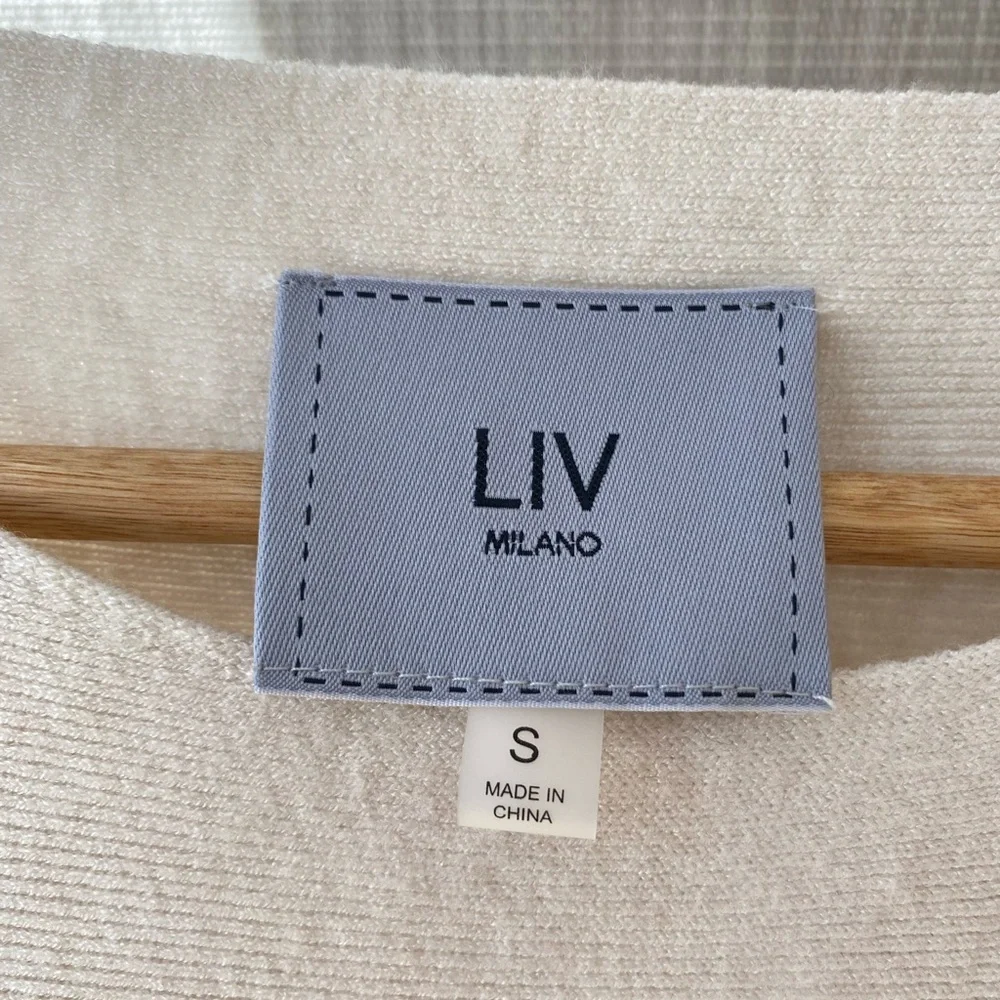 LIV Milano Cream Sweater with Black Floral Design - Picture 4 of 5
